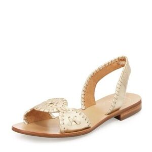 Jack Rogers Liliana Gold Metallic Sling Back Sandals Size 7